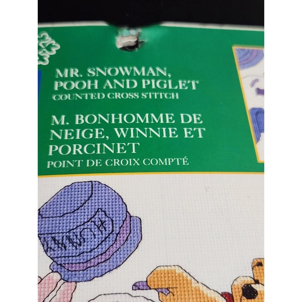 NEW Disney‎ WINNIE THE POOH Christmas Snowman Piglet Counted Cross Stitch Kit